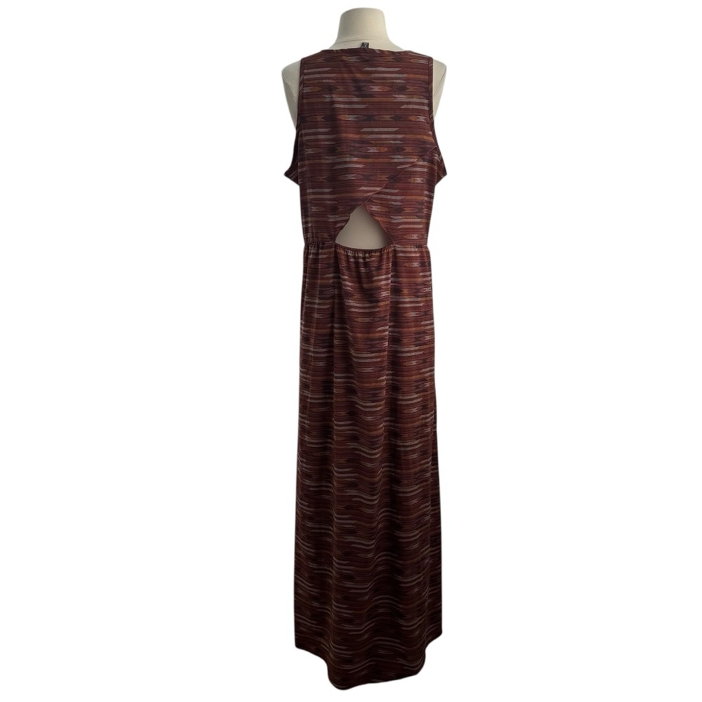Toad&Co Red and Brown High Low Sundress Sleeveless Halter - Picture 6 of 11